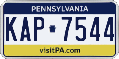 PA license plate KAP7544