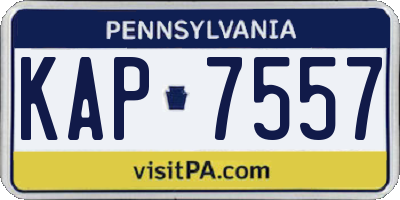PA license plate KAP7557