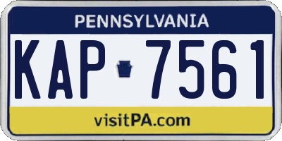 PA license plate KAP7561