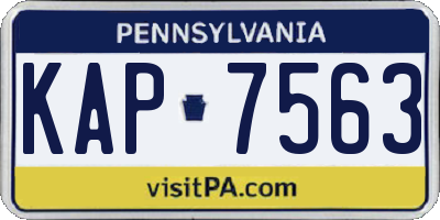 PA license plate KAP7563