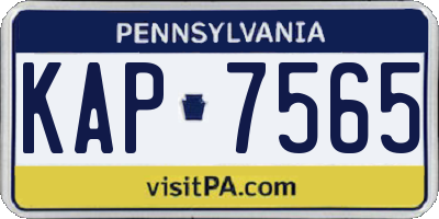 PA license plate KAP7565
