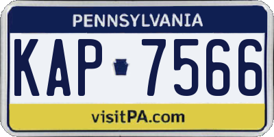 PA license plate KAP7566