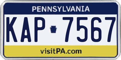 PA license plate KAP7567