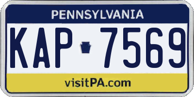 PA license plate KAP7569