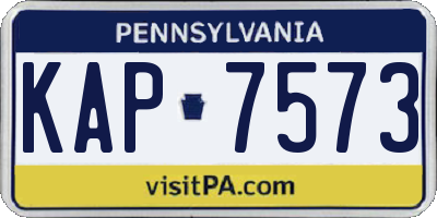 PA license plate KAP7573
