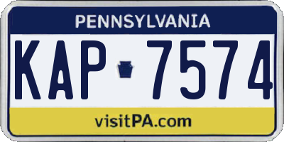 PA license plate KAP7574