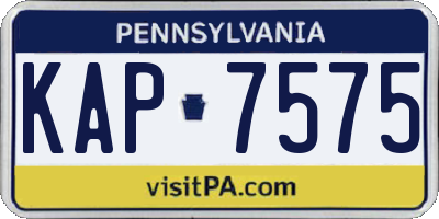 PA license plate KAP7575