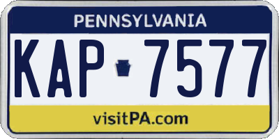 PA license plate KAP7577
