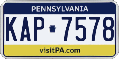 PA license plate KAP7578