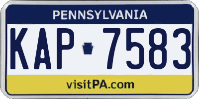 PA license plate KAP7583