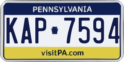 PA license plate KAP7594