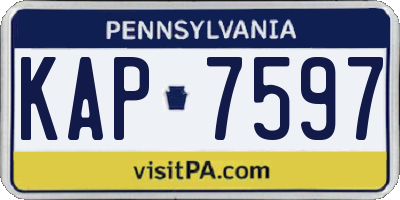 PA license plate KAP7597