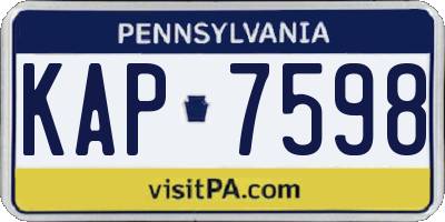 PA license plate KAP7598