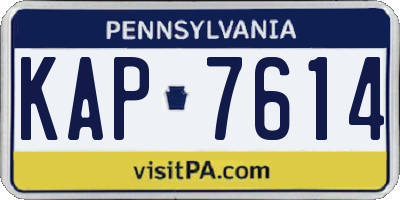 PA license plate KAP7614