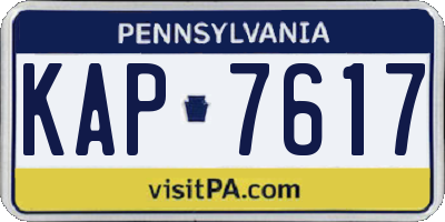 PA license plate KAP7617
