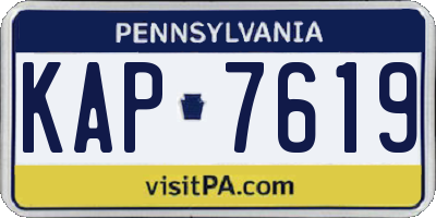 PA license plate KAP7619