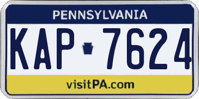 PA license plate KAP7624