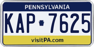 PA license plate KAP7625