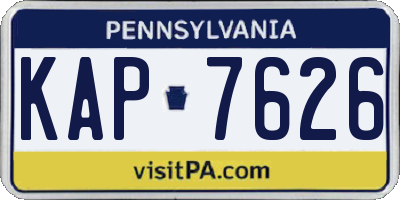 PA license plate KAP7626
