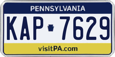PA license plate KAP7629