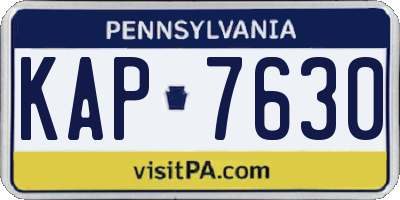 PA license plate KAP7630