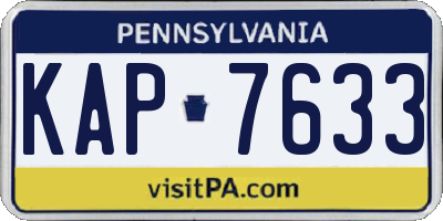 PA license plate KAP7633