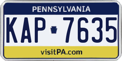 PA license plate KAP7635