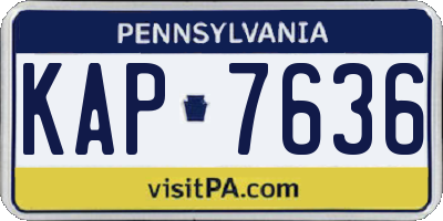 PA license plate KAP7636