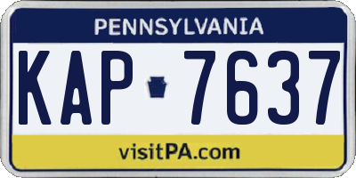 PA license plate KAP7637