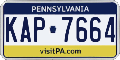 PA license plate KAP7664