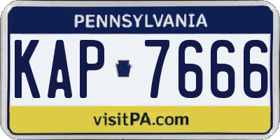 PA license plate KAP7666