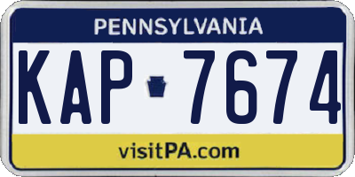 PA license plate KAP7674