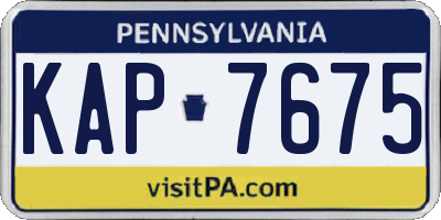 PA license plate KAP7675