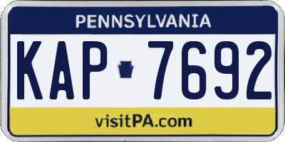 PA license plate KAP7692