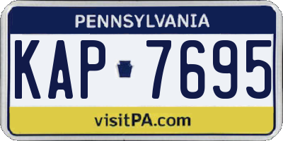 PA license plate KAP7695