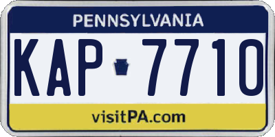 PA license plate KAP7710