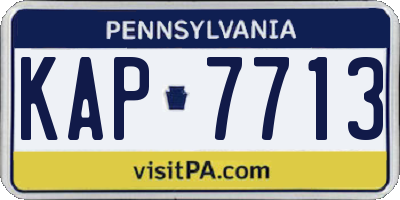 PA license plate KAP7713