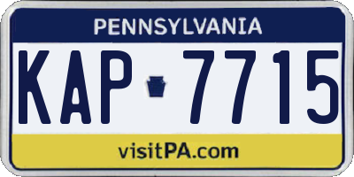 PA license plate KAP7715