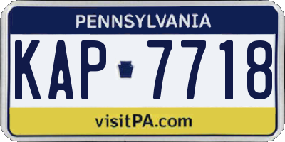 PA license plate KAP7718
