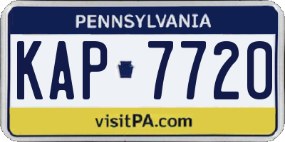 PA license plate KAP7720