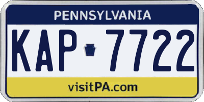 PA license plate KAP7722
