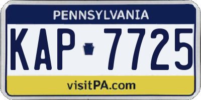 PA license plate KAP7725