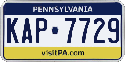 PA license plate KAP7729