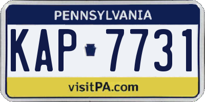 PA license plate KAP7731