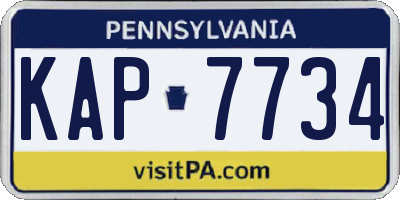 PA license plate KAP7734