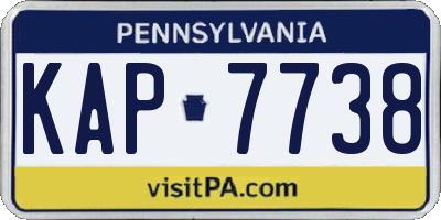 PA license plate KAP7738