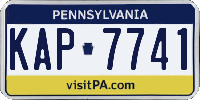 PA license plate KAP7741