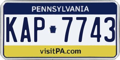PA license plate KAP7743