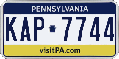 PA license plate KAP7744