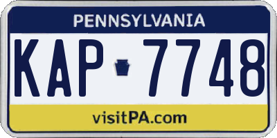 PA license plate KAP7748